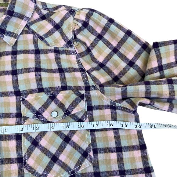 Sundance Sz M Lenora Plaid Flannel Pearl-snap Button-down Shirt Cotton Western - Picture 11 of 16